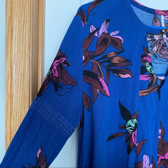 Free People Tree Swing Tunic Blue Size Medium - Picture 3 of 7
